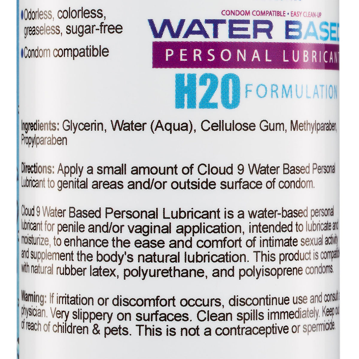 Cloud 9 Water Based Personal Lubricant 4oz