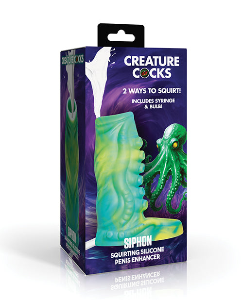 Tentacle Squirting Silicone Penis Enhancer - Green