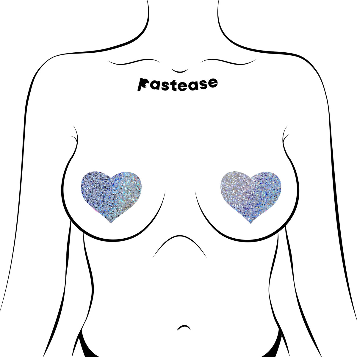 Heart Silver Glitter Pasties O/S