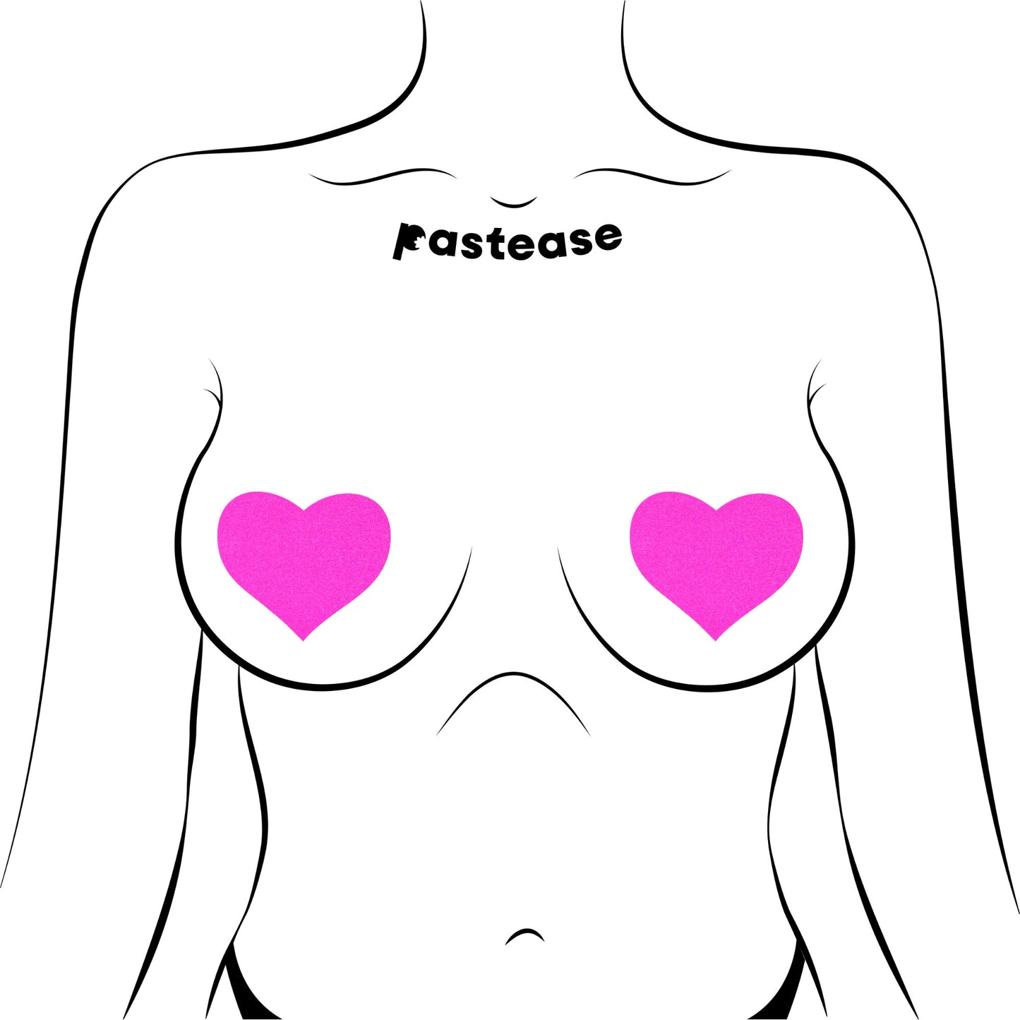 Heart Neon Pink Pasties O/S