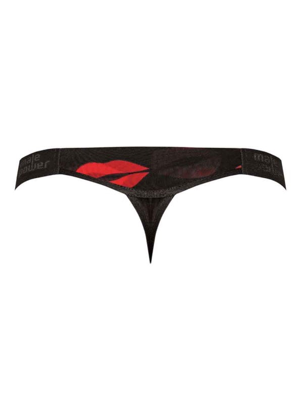 Male Power Kiss Me Micro Thong V Sheer Lips L/xl