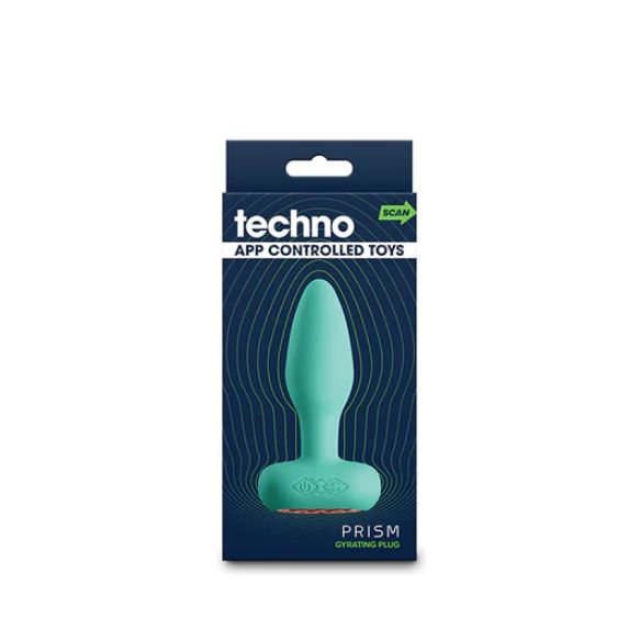 Techno Prism App-controlled Vibrating And Rotating Plug Teal