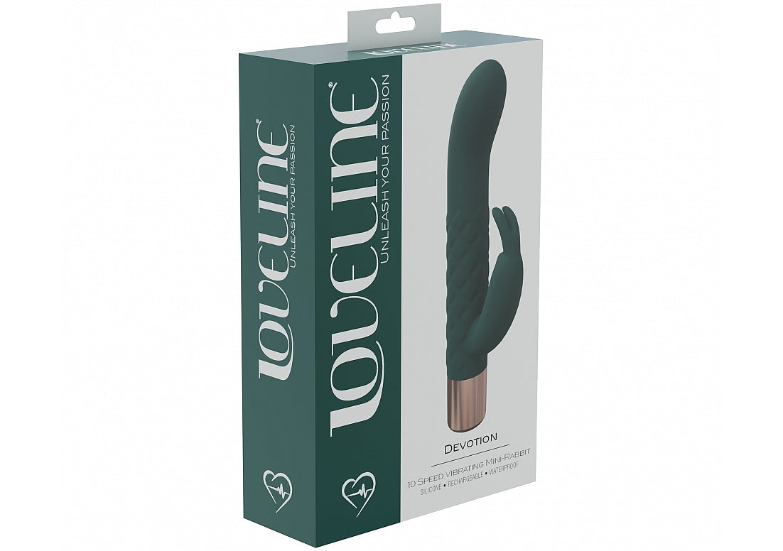 Loveline Devotion 10 Speed Mini-rabbit Silicone Rechargeable Waterproof Forest Green
