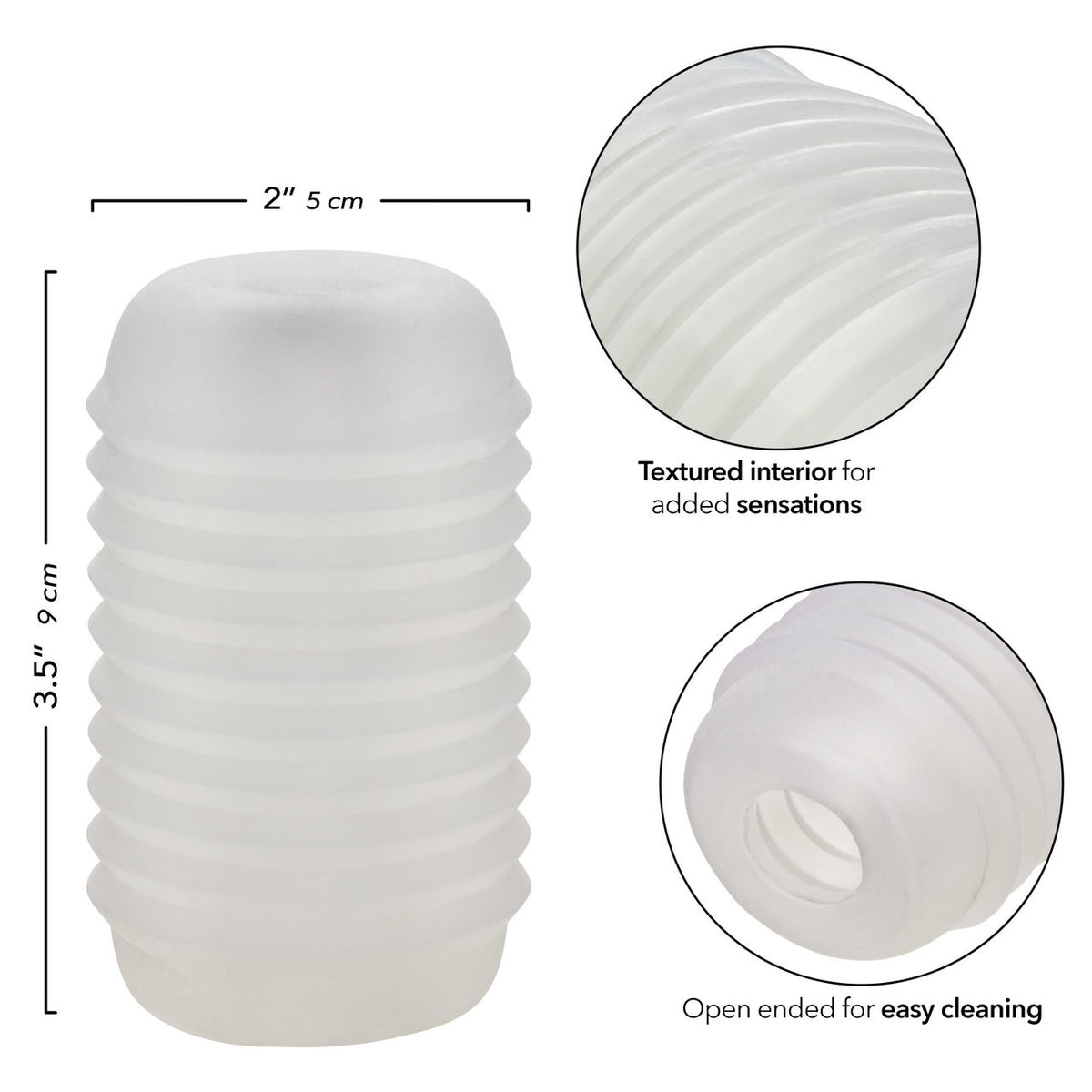 Pop Sock Ribbed Masturbator - Clear