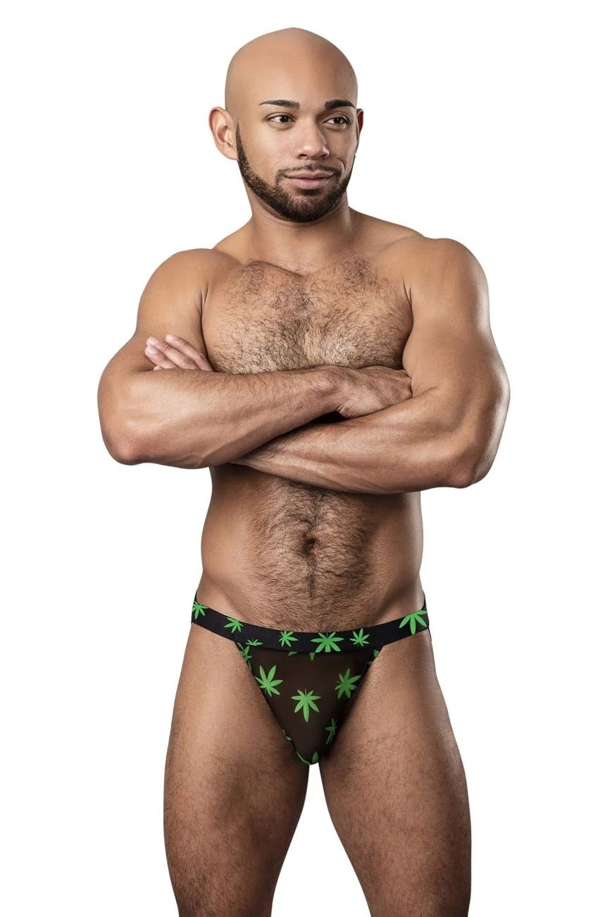 Male Power Hazy Dayz Jock Pot Leaf S/m
