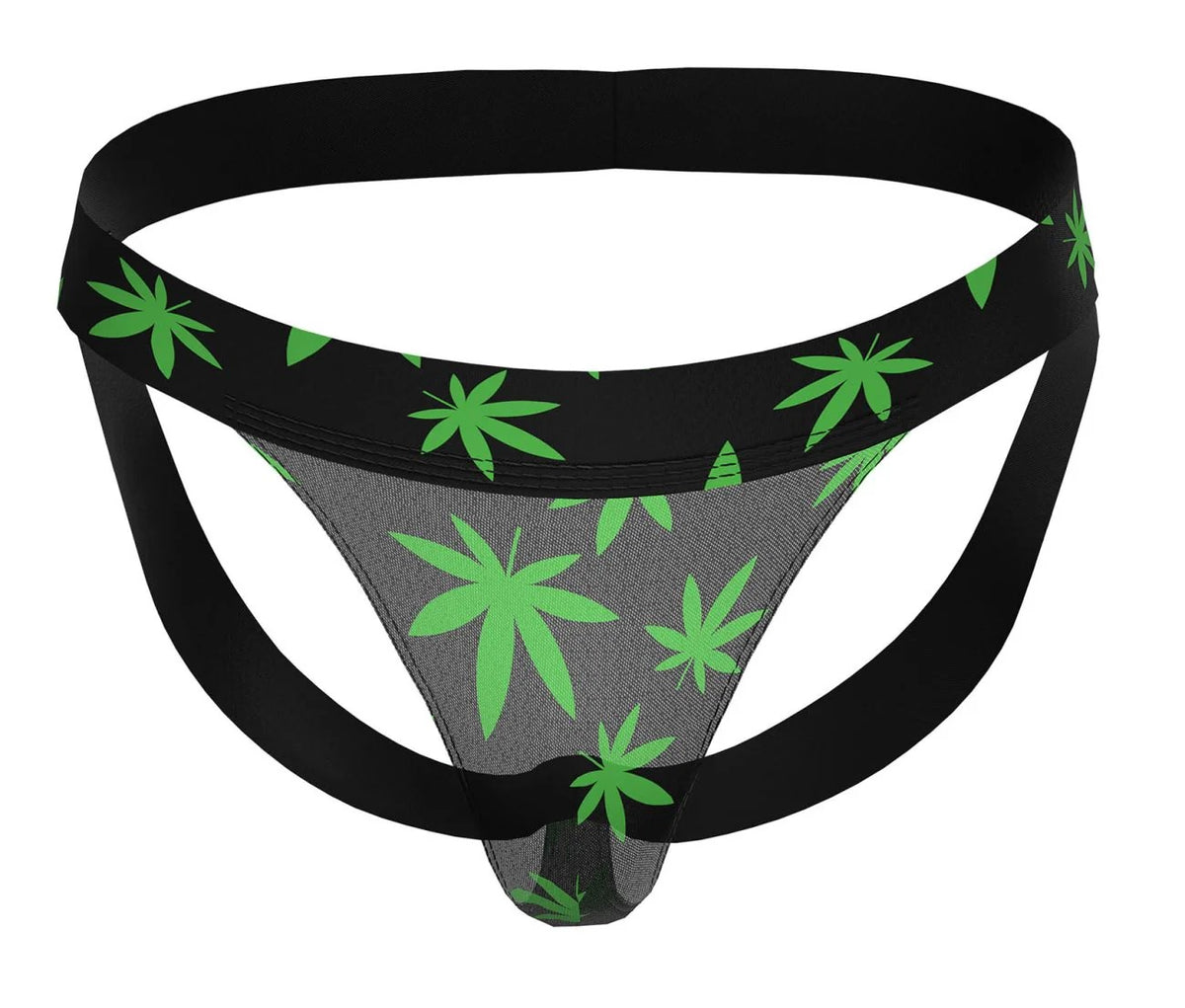 Male Power Hazy Dayz Jock Pot Leaf S/m