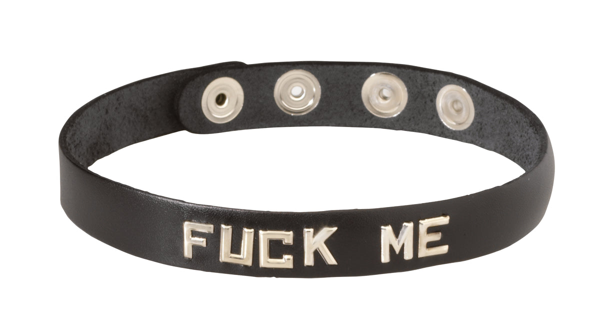 Wordband Collar Fuck Me - Black