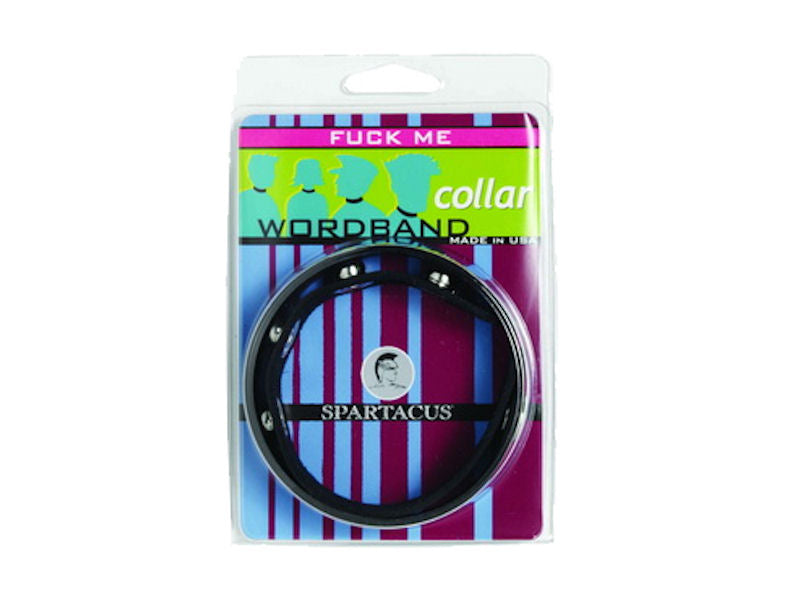 Wordband Collar Fuck Me - Black