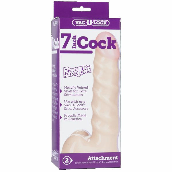 Vac-U-Lock 7" Raging Hard-Ons Cock - Beige