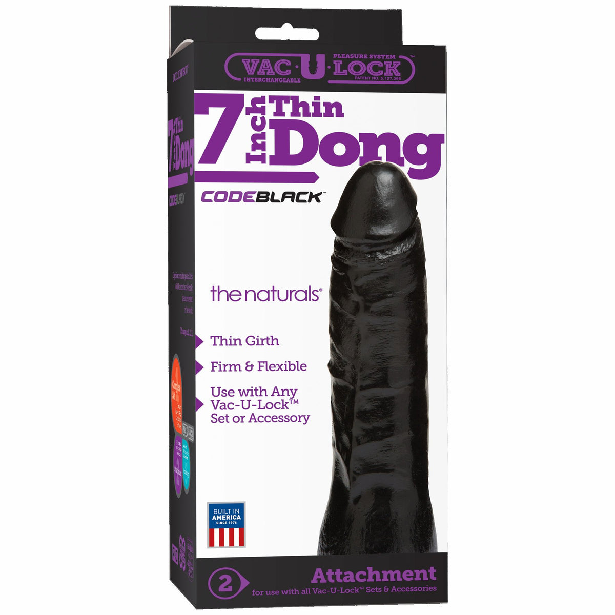 Vac U Lock Code Black Natural Thin Dong 7 Inches