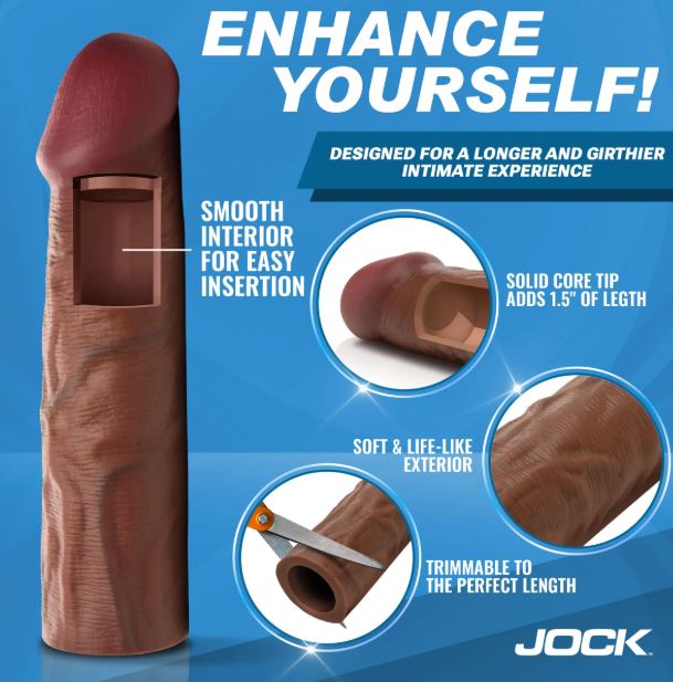 Enhancers 1.5" Silicone Penis Extension Sleeve - Dark