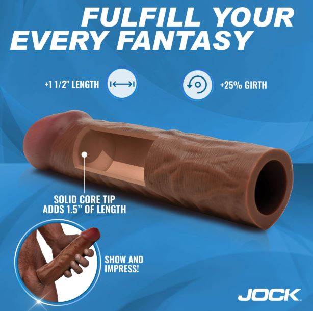 Enhancers 1.5" Silicone Penis Extension Sleeve - Dark