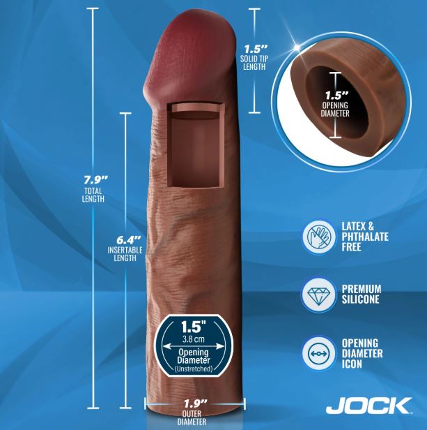 Enhancers 1.5" Silicone Penis Extension Sleeve - Dark
