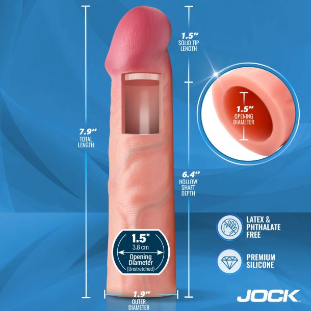 Enhancers 1.5" Silicone Penis Extension Sleeve - Light