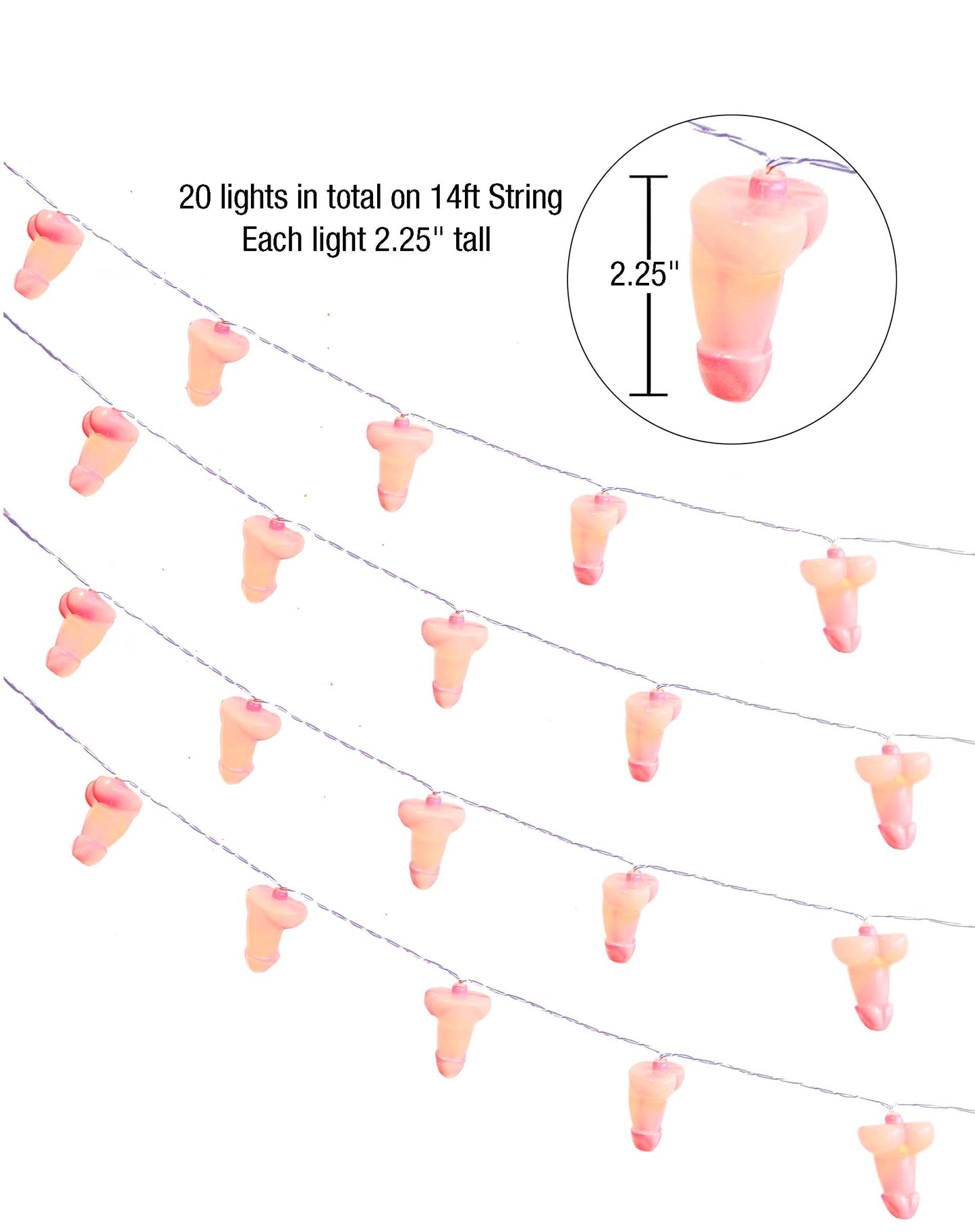 Glitterati Penis Party String Lights 14 Ft.