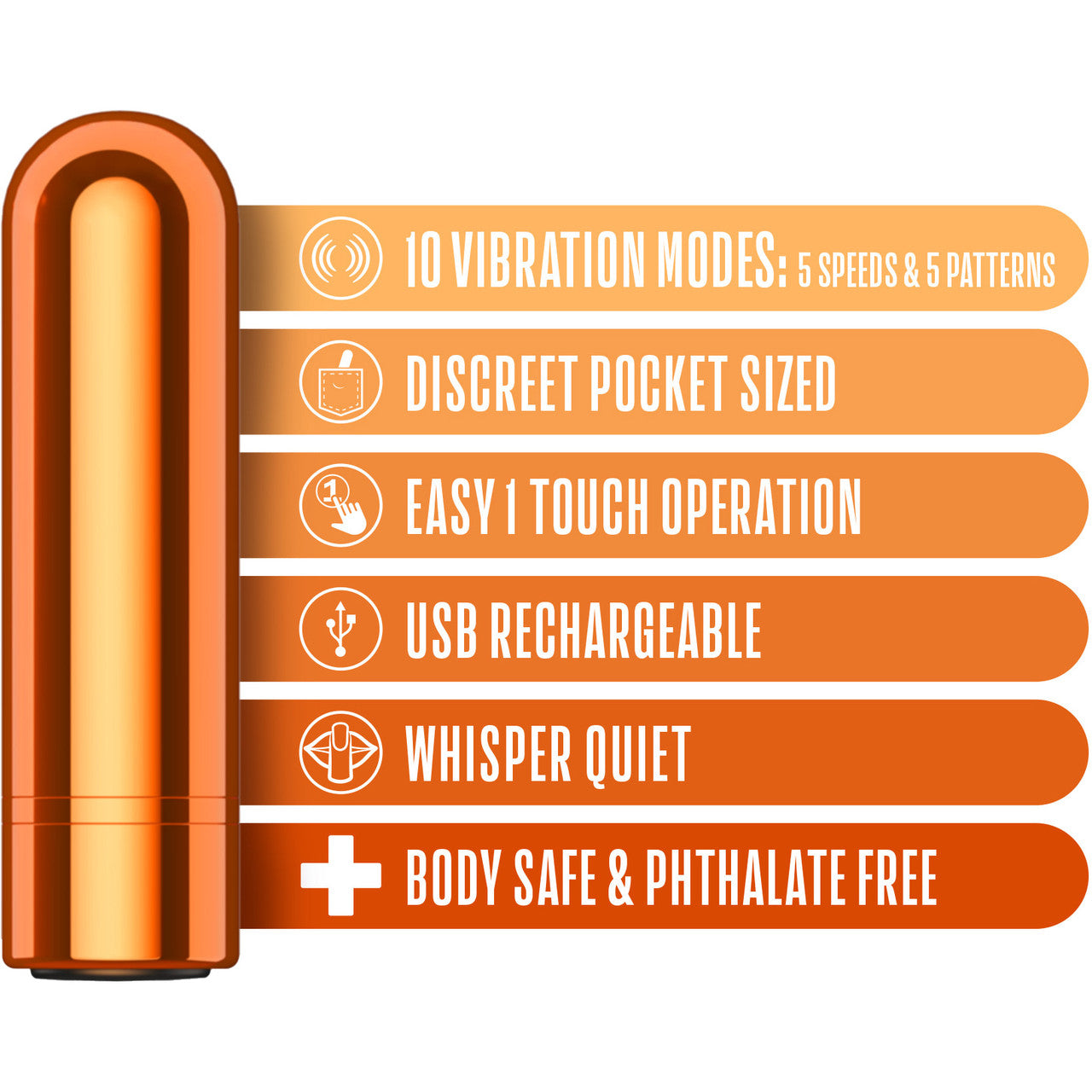 Kool Vibes Rechargeable Mini Bullet Tangerine