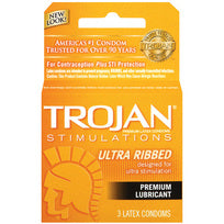 Trojan Ultra Ribbed Lubricated Condoms 3 Pack