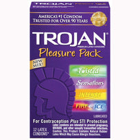 Trojan Condom Pleasure Pack 12 Pack