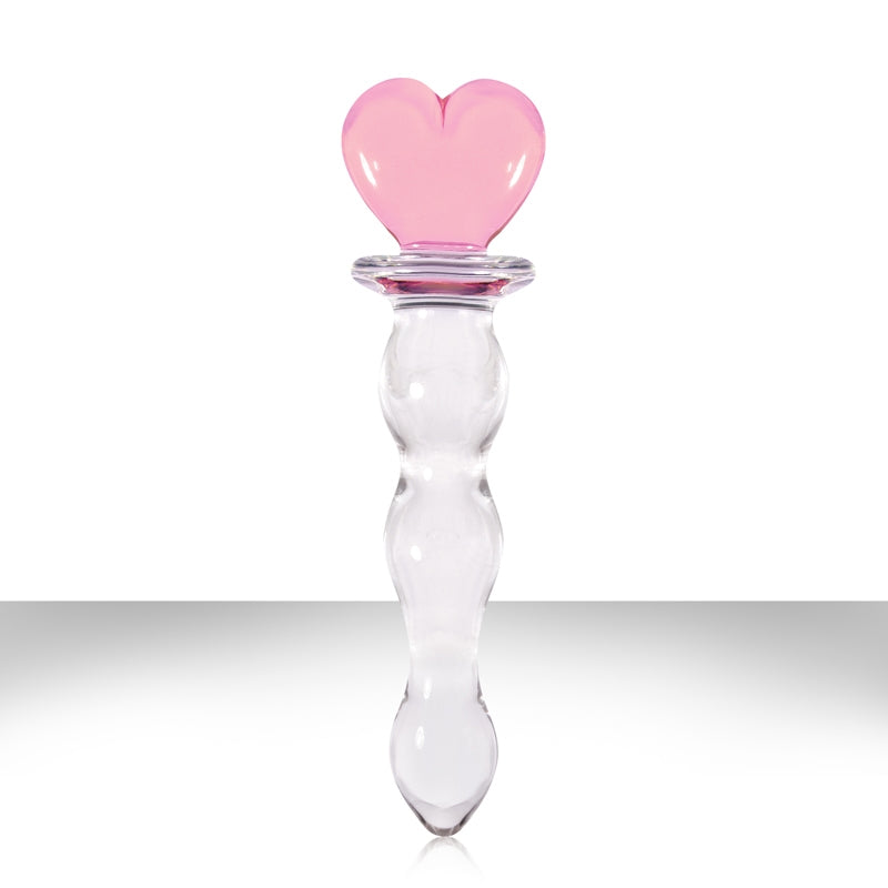 Crystal Heart Of Glass Wand and Vase - Pink