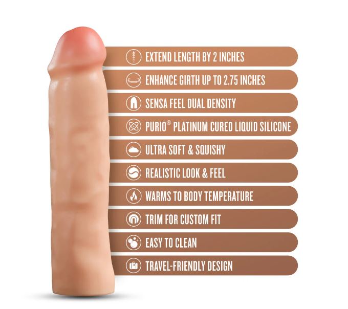 Performance Plus 2 in. Silicone Penis Xtender Beige