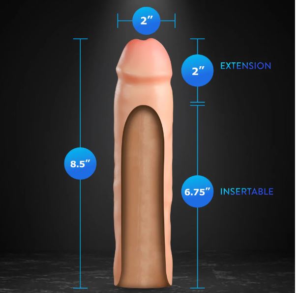 Performance Plus 2 in. Silicone Penis Xtender Beige