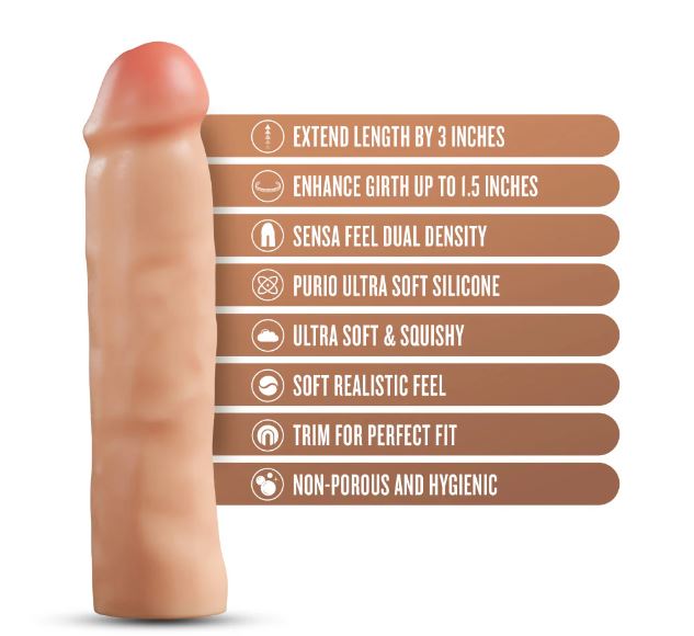 Performance Plus 3 in. Silicone Penis Xtender Beige