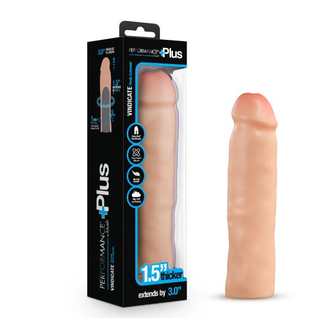 Performance Plus 3 in. Silicone Penis Xtender Beige