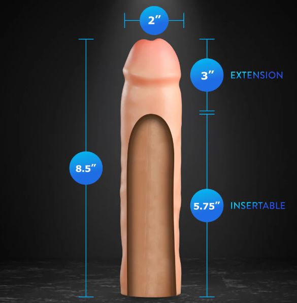 Performance Plus 3 in. Silicone Penis Xtender Beige
