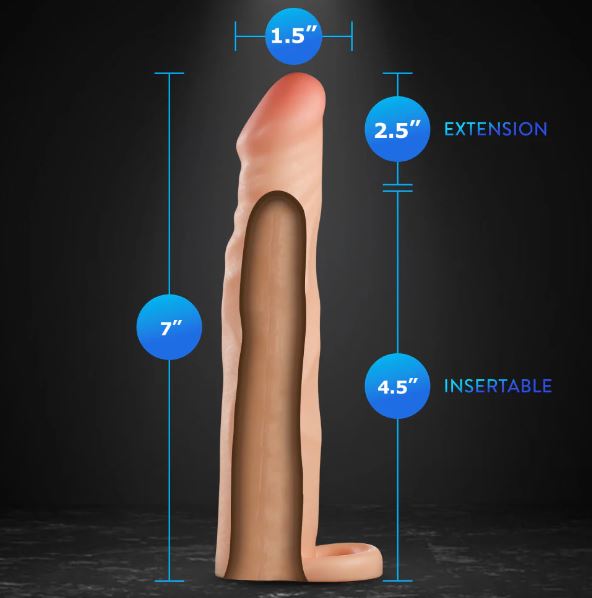 Performance Plus 2.5 in. Silicone Penis Xtender Beige