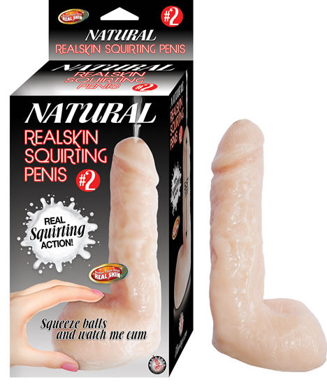 Natural Realskin Squirting Penis 2 7 inches Dildo Beige