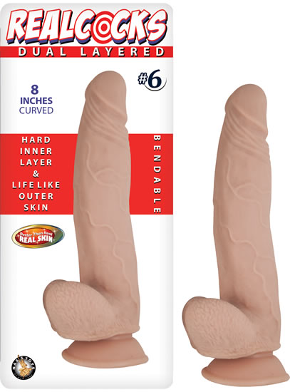 Real Cocks Dual Layered #6 8 inches Curved Dildo