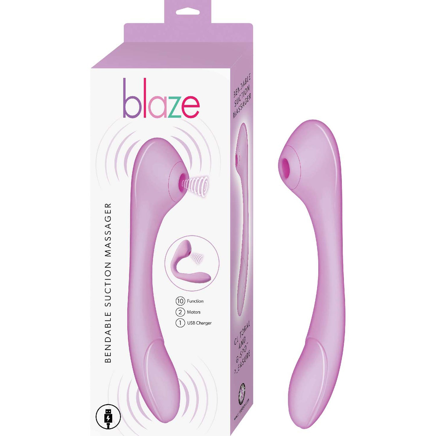 Blaze Bendable Suction Massager Lavender