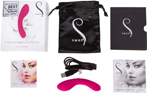Mini Swan Wand 4.75 inches Pink Vibrator