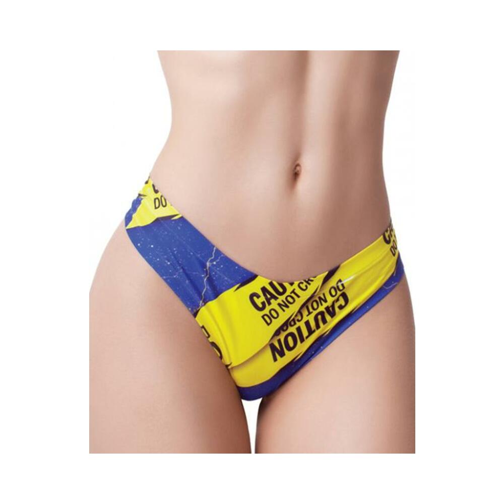 Mememe Urban Geeks Caution Printed Thong Xl
