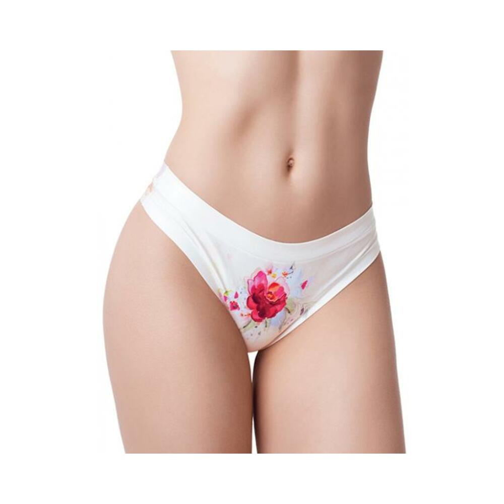 Mememe Flower Power Rose Printed Thong Sm