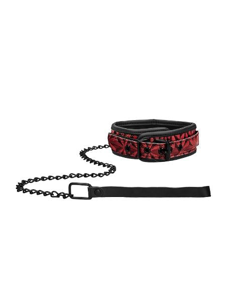 Luxury Collar with Leash - Burgundy