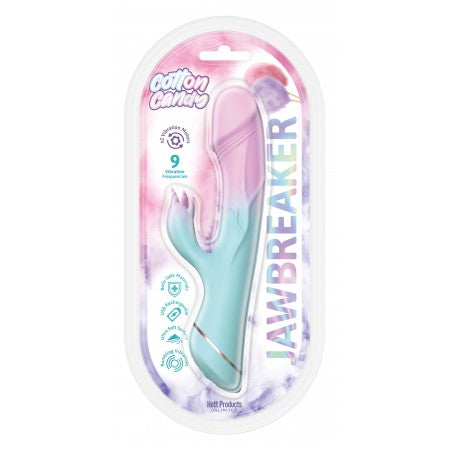 Cotton Candy Jaw Breaker Silicone Dildo 9 Frequencies with Stimulator