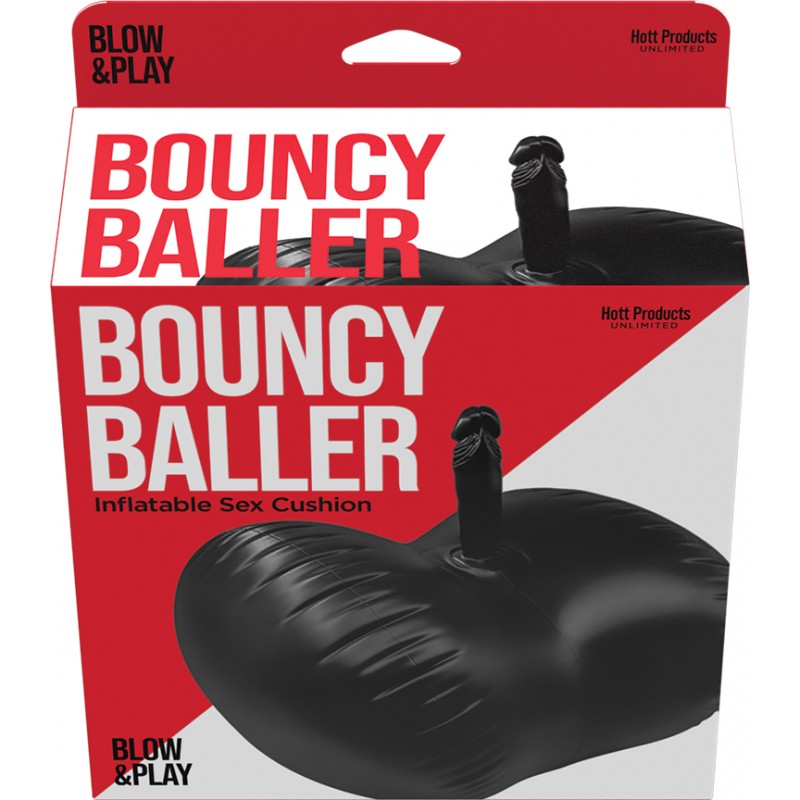 Bouncy Baller Inflatable Cushion With Dildo And Foot Pump