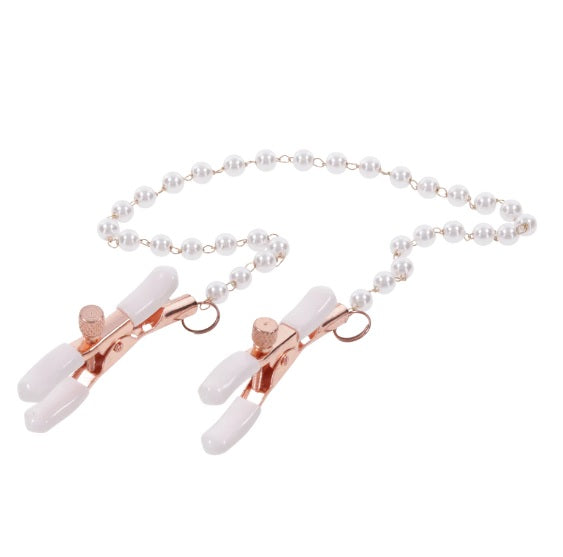 Sportsheets Sex & Mischief Peaches 'n CreaMe Pearl Nipple Clamps