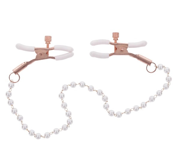 Sportsheets Sex & Mischief Peaches 'n CreaMe Pearl Nipple Clamps