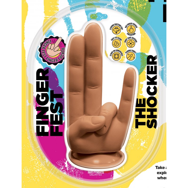 Finger Fest Dildo the Shocker Tan