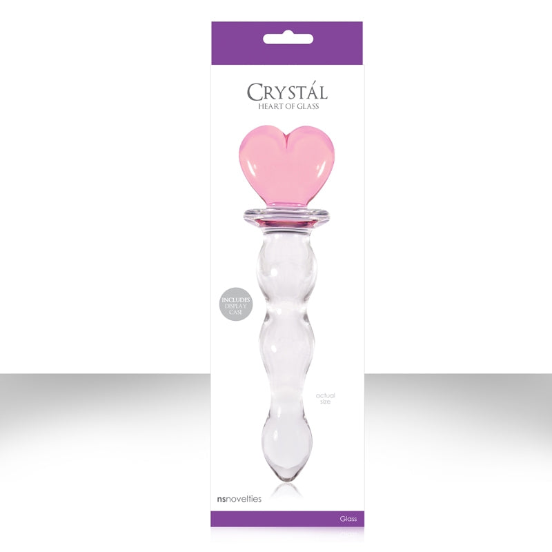 Crystal Heart Of Glass Wand and Vase - Pink