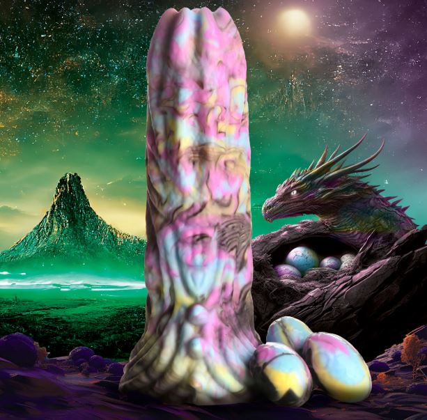 Dragon Spawn Ovipositor Silicone Dildo with Eggs
