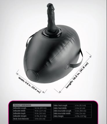 Fetish Fantasy Series Body Dock Inflatable Love Ball - Black