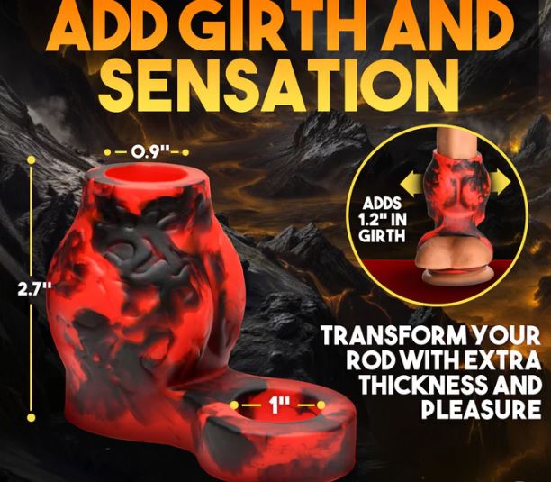Hell Hound Silicone Girth Enhancer with Ball Strap - Medium