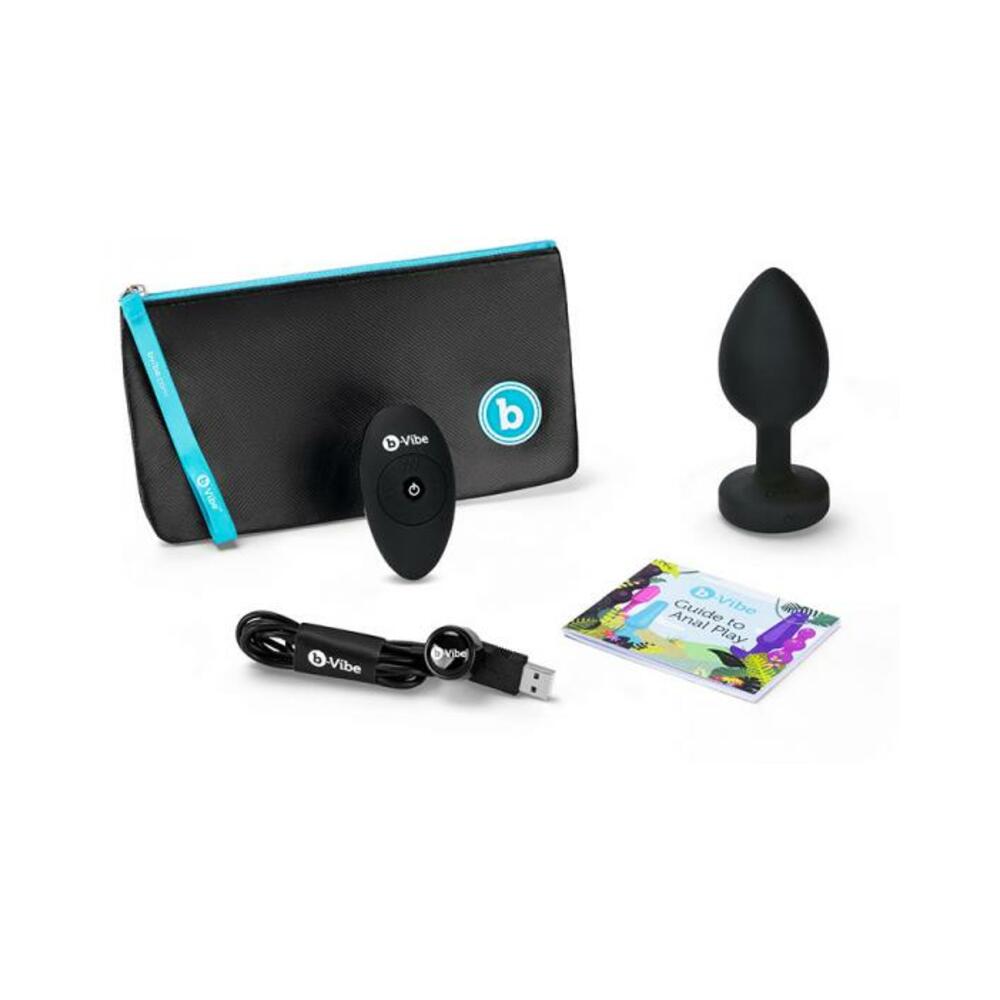 B-Vibe Vibrating Jewel Plug Xxl Black