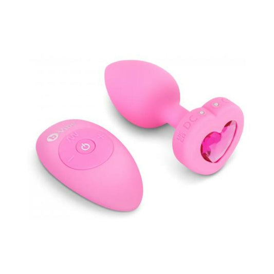 B Vibe Vibrating Heart Shaped Jewel Plug S/m Pink
