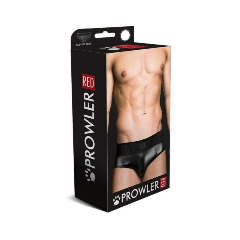 Prowler Red Wetlook Assless Brief Blk Md
