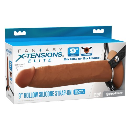 Fantasy X-Tensions Elite 9 Silicone Hallow Strap-On Dual Density - Brown