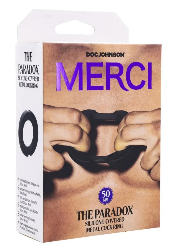 Merci Silicone Covered Metal Cock Ring 50mm Black